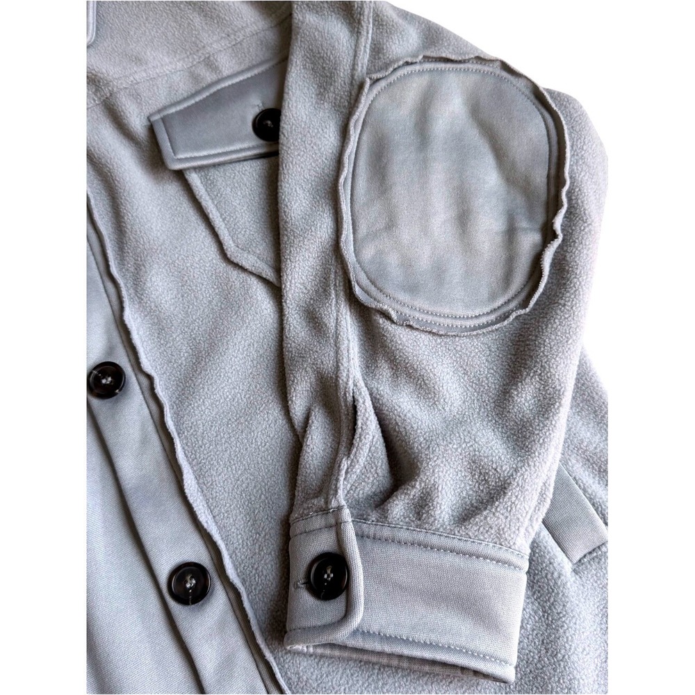 Boutique Light Gray Fleece Button-Up Jacket - Picture 2 of 10